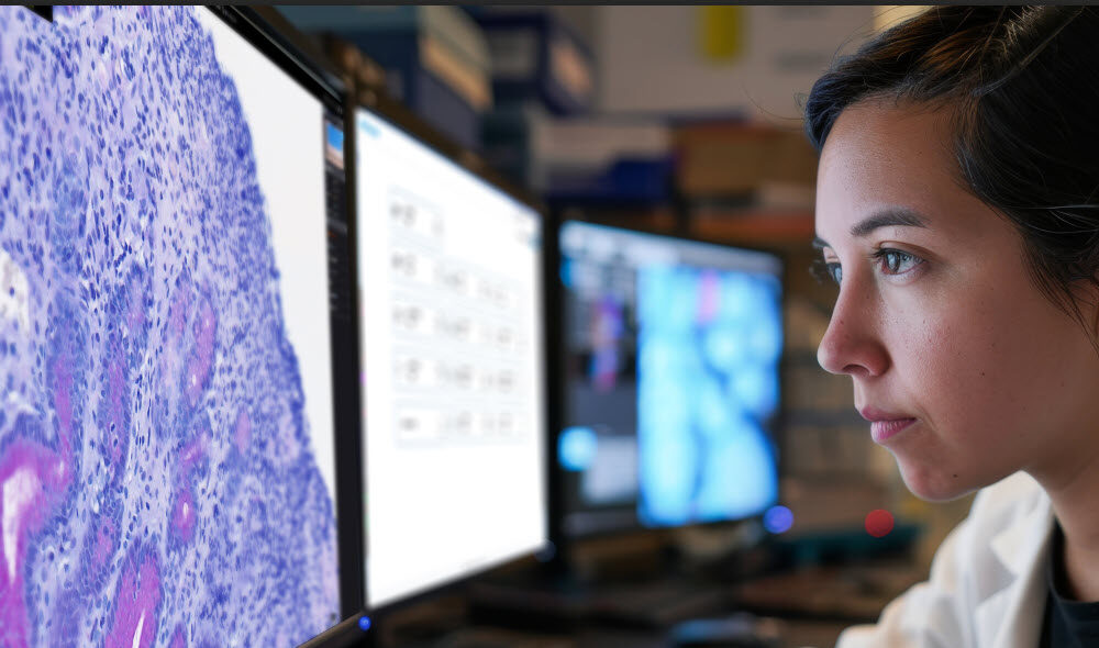 Digital Pathologist studies screen